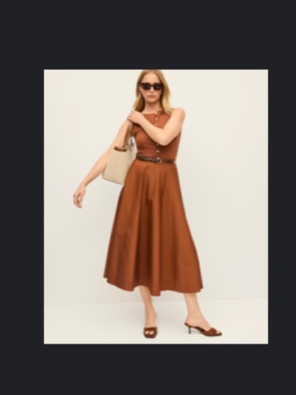 Ann Taylor tortoise shell Midi A-Line Skirt